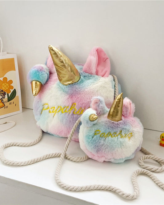 Plush Rainbow color Unicorn Bag
