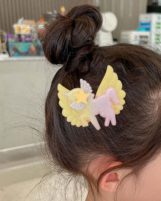 Rainbow Angel Unicorn Hairpin